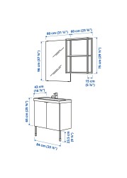 ENHET / TVÄLLEN Bathroom furniture, set of 11