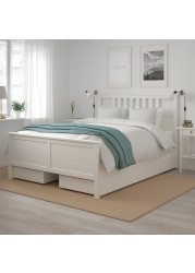 HEMNES هيكل سرير+4 صناديق تخزين