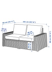 SOLLERÖN وحدة كنب بمقعدين، خارجي