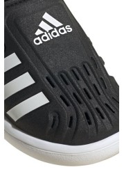 صندل Adilette أسود للأطفال الصغار من Adidas