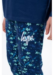 Hype. Kids Blue Splat Long Sleeve Pyjama Set