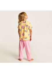 Hasbro Printed Round Neck T-shirt and Pyjama - Set of 2