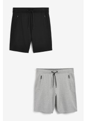 Zip Pocket Jersey Shorts Straight Fit