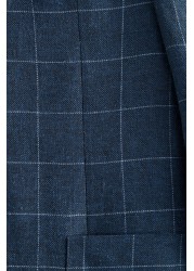 Windowpane Check Linen Blend Blazer