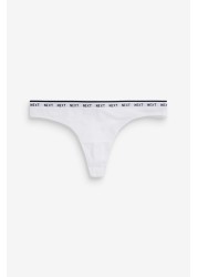 Cotton Rich Logo Knickers 7 Pack Thong