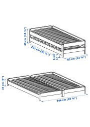 UTÅKER Stackable bed with 2 mattresses