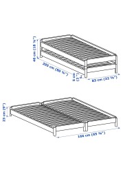UTÅKER Stackable bed with 2 mattresses