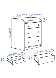 HAUGA Chest of 3 drawers