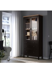 HEMNES خزانة بباب زجاجي مع 3 أدراج