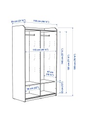 HAUGA Wardrobe with sliding doors