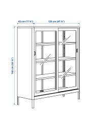 IDÅSEN Cabinet with sliding glass doors