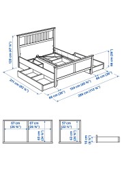 HEMNES Bed frame with 4 storage boxes