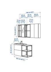 ENHET / TVÄLLEN Bathroom furniture, set of 18