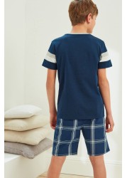 2 Pack Check Short Pyjamas (3-16yrs)