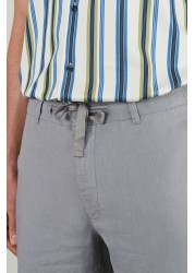 Drawstring Linen Blend Trousers