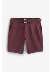 Belted Chino Shorts With Stretch