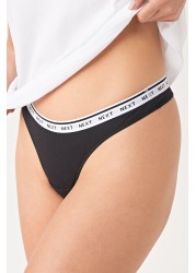 Cotton Rich Logo Knickers 7 Pack Thong