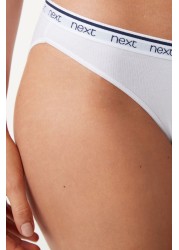 Cotton Rich Logo Knickers 4 Pack High Leg