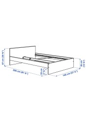 GURSKEN Bed frame with headboard