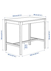 EKEDALEN / EKEDALEN Bar table and 4 bar stools