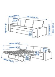 VIMLE 3-seat sofa-bed