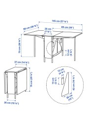 KALLHÄLL Gateleg table with storage